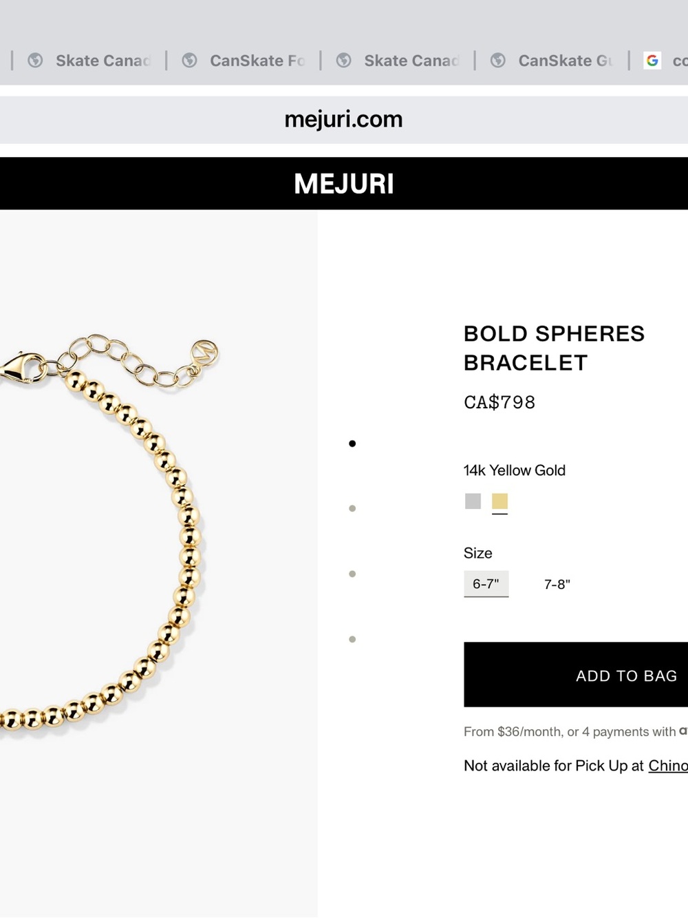 Mejuri 14K Gold Spheres Bracelet. Beautiful. Comes as received with bag, etc.